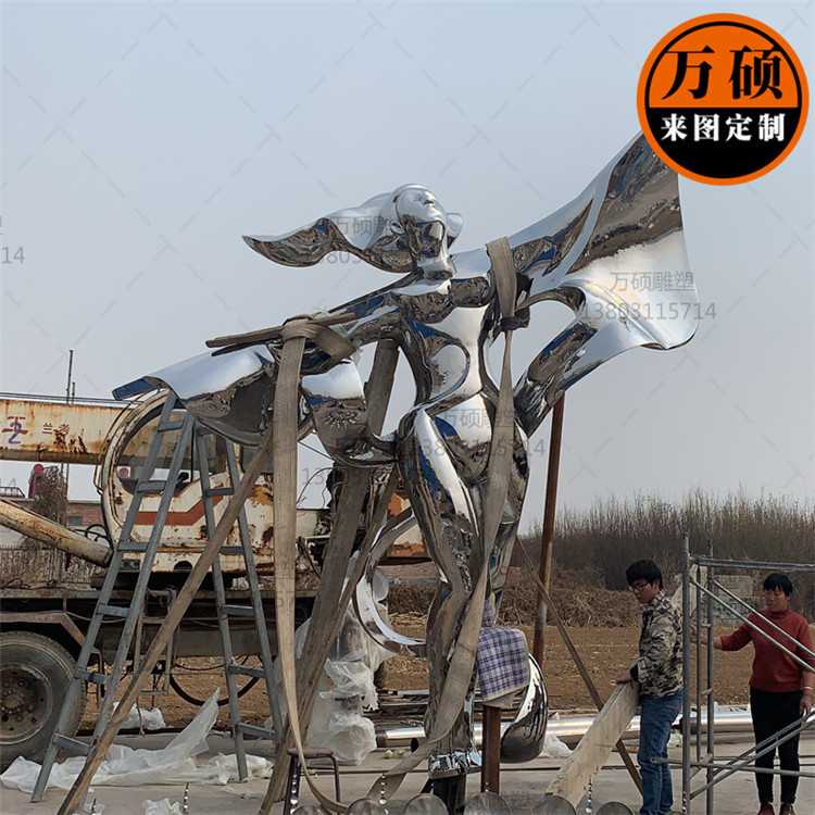 不锈钢抽象人物定做厂家 景区公园广场世界和平女神像雕塑景观示例图11