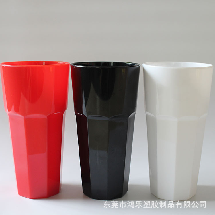 创意塑料八角酒杯厂家直销AS透明14oz塑料啤酒杯条纹塑料杯可印刷示例图7