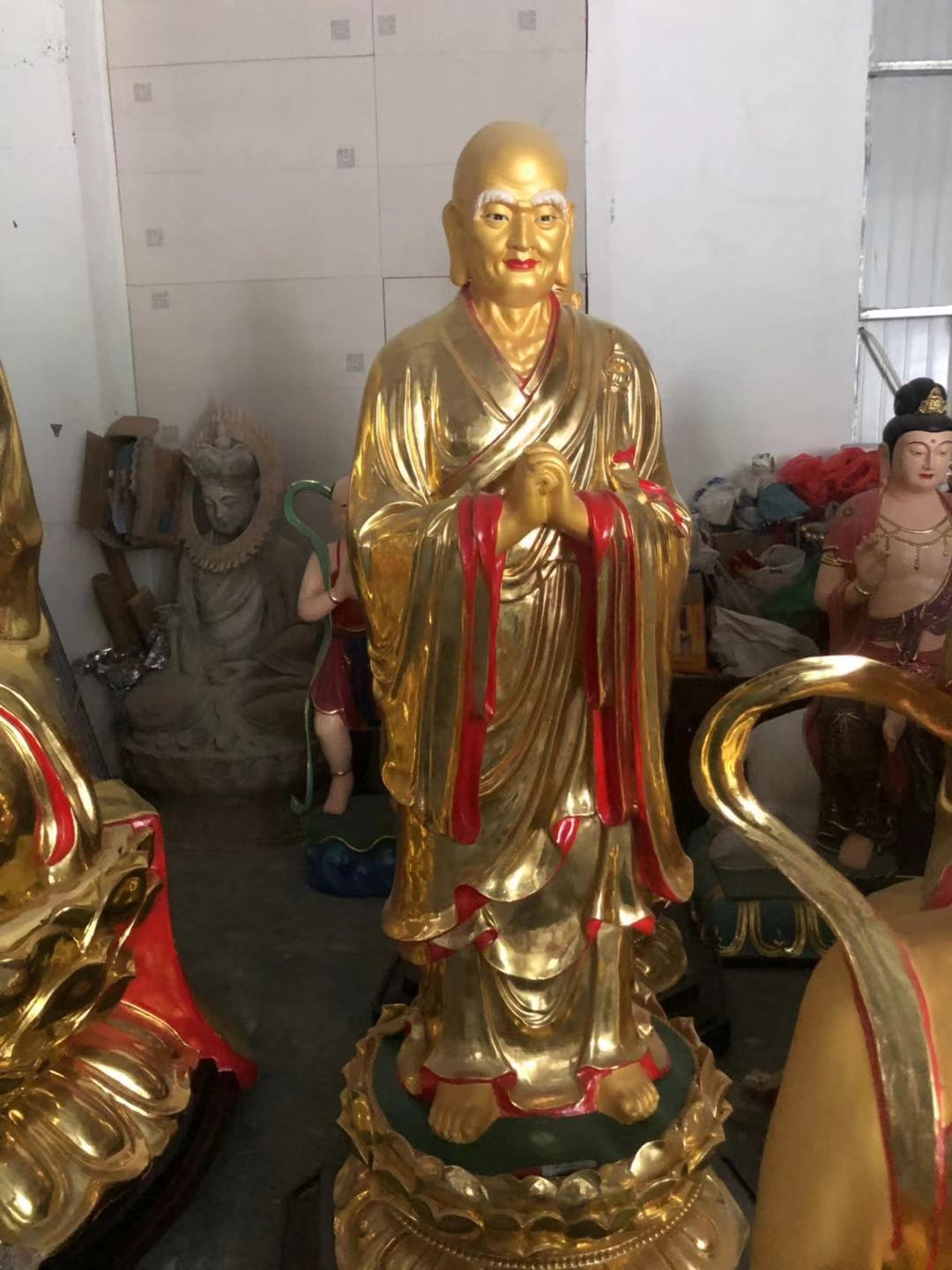 佛像 佛像铸造厂家直销极彩地藏王佛像 极彩地藏王佛像 树脂地藏王佛像