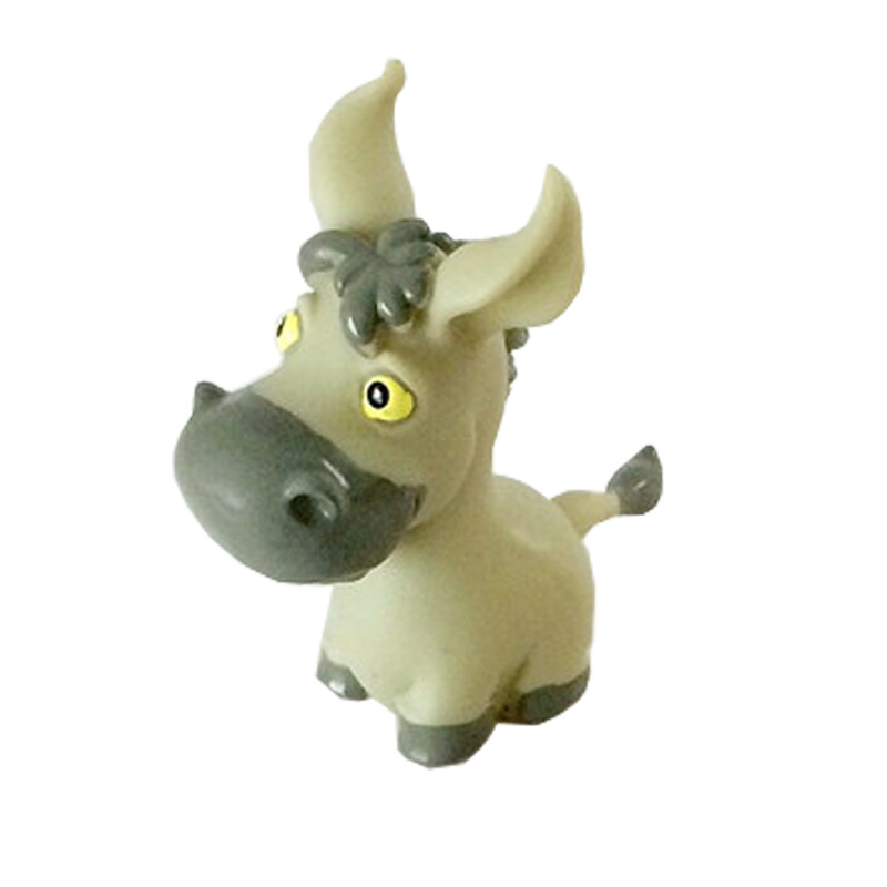 小萌物动物园搪胶玩具 小驴 小狗套装带BB哨 减压玩具捏捏乐示例图2