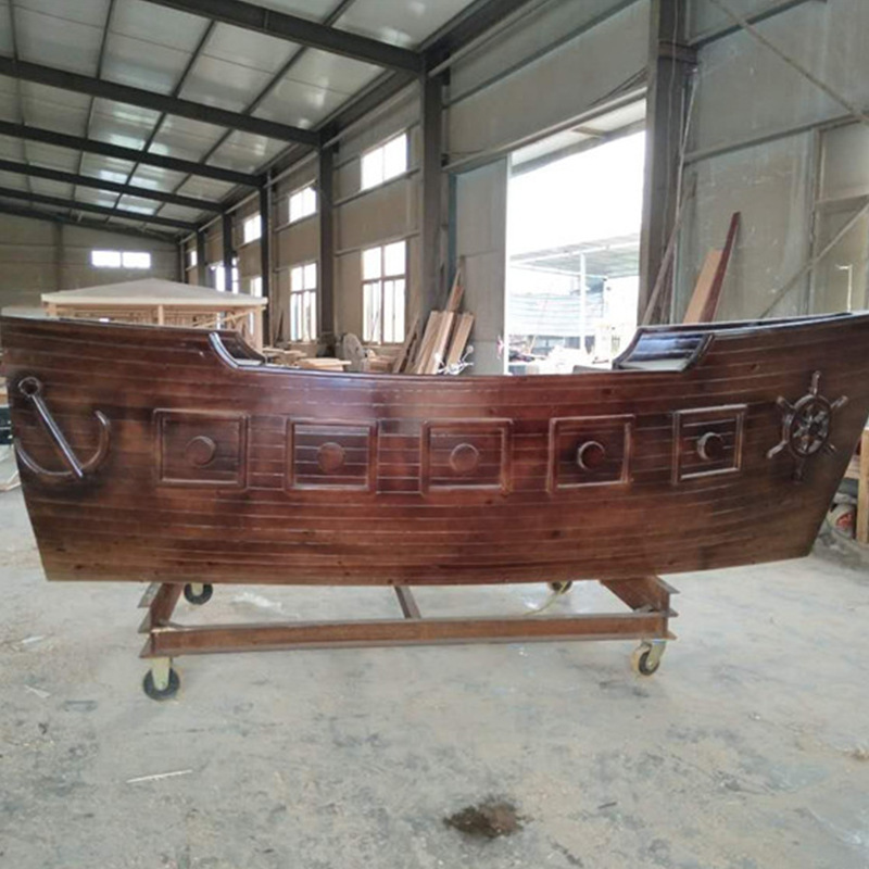 厂家直销欧式帆船 酒店餐厅装饰船 创意吧台船 展示木船  海盗船示例图10