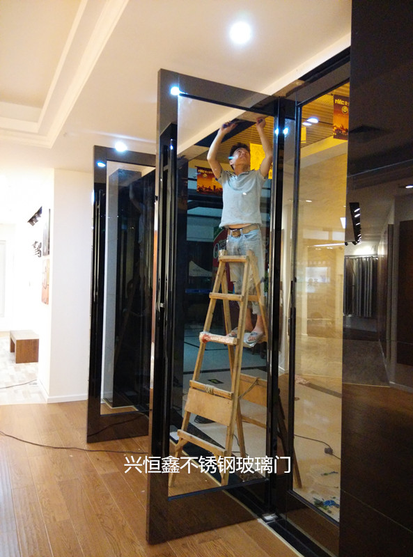 深圳自动玻璃门办公室玻璃门玻璃门包不锈钢