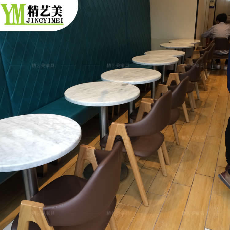 JYM休闲港式茶餐厅家具桌椅西餐奶茶店休闲餐厅实木桌椅可定制示例图4