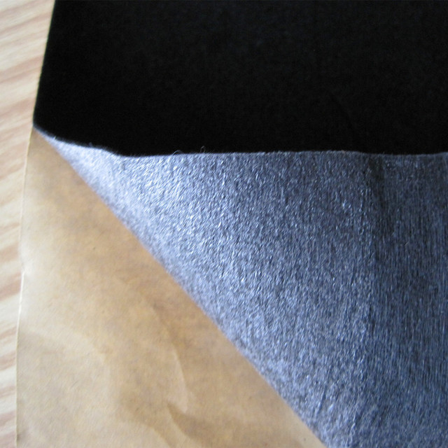 首饰盒用背胶植绒面料 拓源黑色植绒上自粘图片
