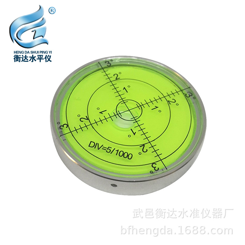 带刻度正圆型磁性水平器 定制高精度绿色水泡水平仪 圆饼形水平泡示例图10