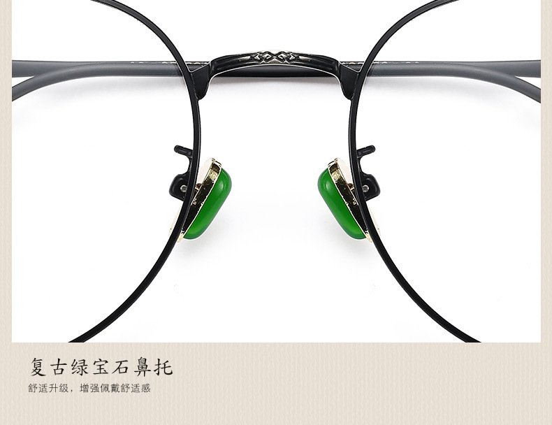 厦门厂家批发品牌时尚金属近视眼镜架文艺复古圆形眼镜框平光眼镜示例图12