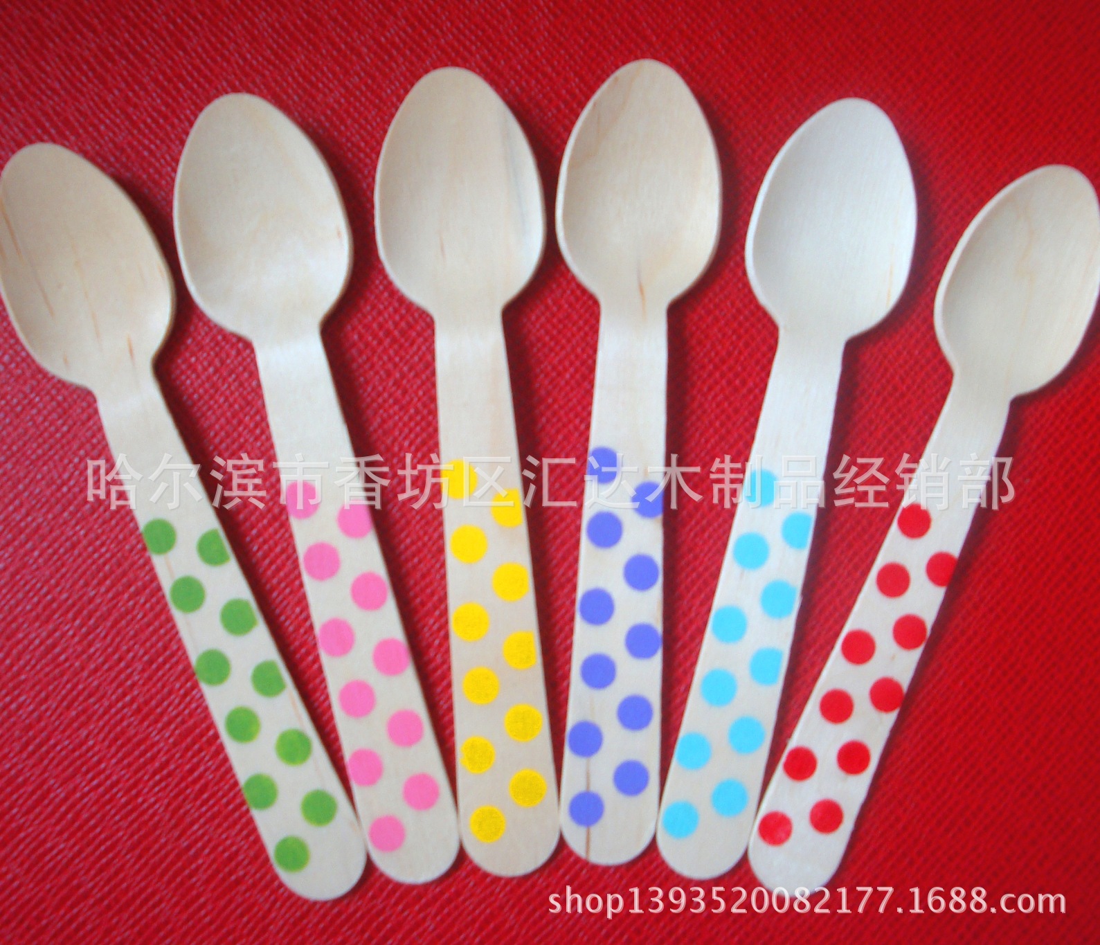 厂家供应木勺 彩色儿童木勺  木质木刀叉勺  一次性彩色木勺子