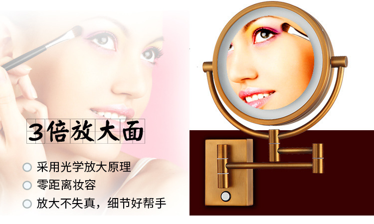 跨境专供 壁挂式化妆镜 ebay 金属银镜 沙达娜壁挂镜 创意款示例图4