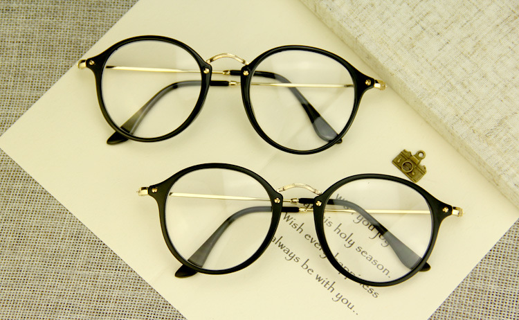 新款文艺风男士眼镜框复古全框可爱眼镜架学生可配近视潮平光眼镜示例图9