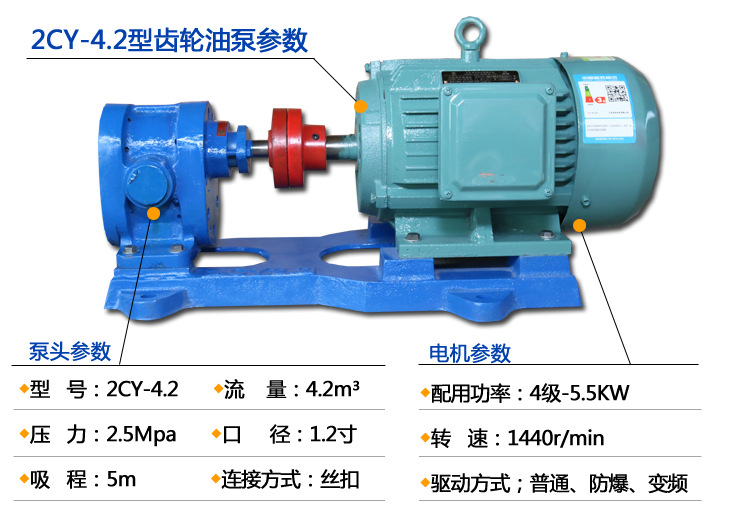 现货供应 2YC-4.2型高压齿轮油泵 2CY增压喷射输油泵 厂家直销示例图4
