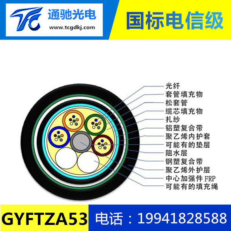 GYFTA53/GYFTZA53-12B1/地埋重铠12芯单模 非金属加强芯 室外管道示例图3