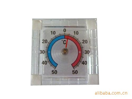 家用温度计双金属透明窗式温度计四方形寒暑表温度计