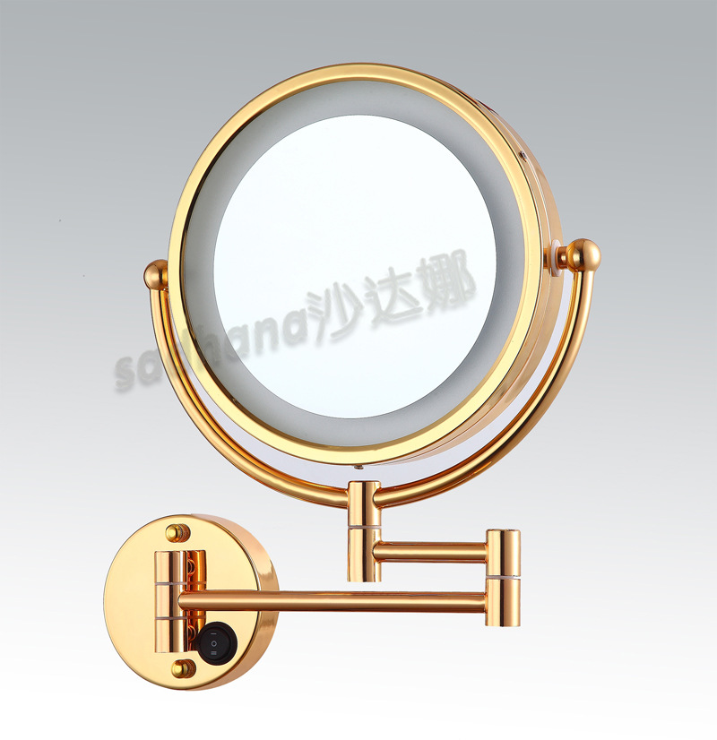 跨境专供 折叠镜 金属壁挂双面镜 ebay 沙达娜led化妆镜 定制款示例图8