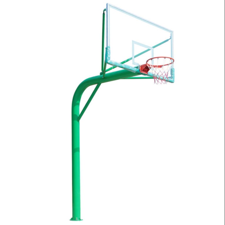 标准地埋式篮球架 户外圆管篮球架 龙泰体育 现货供应