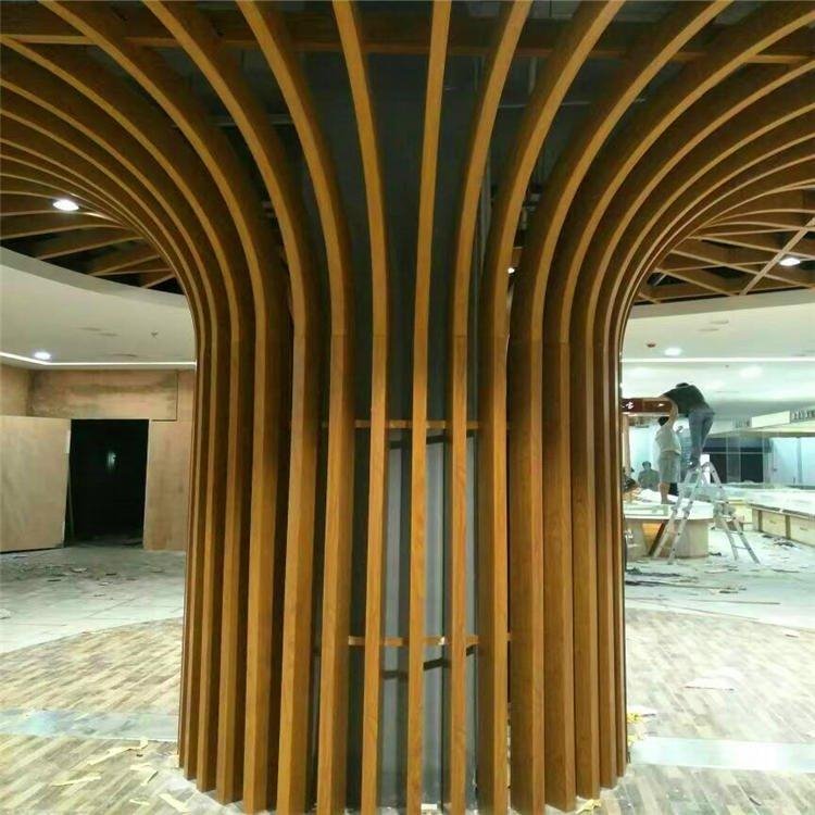 商场新型树木包柱造型铝方通设计   焊接造型铝方通厂家定制
