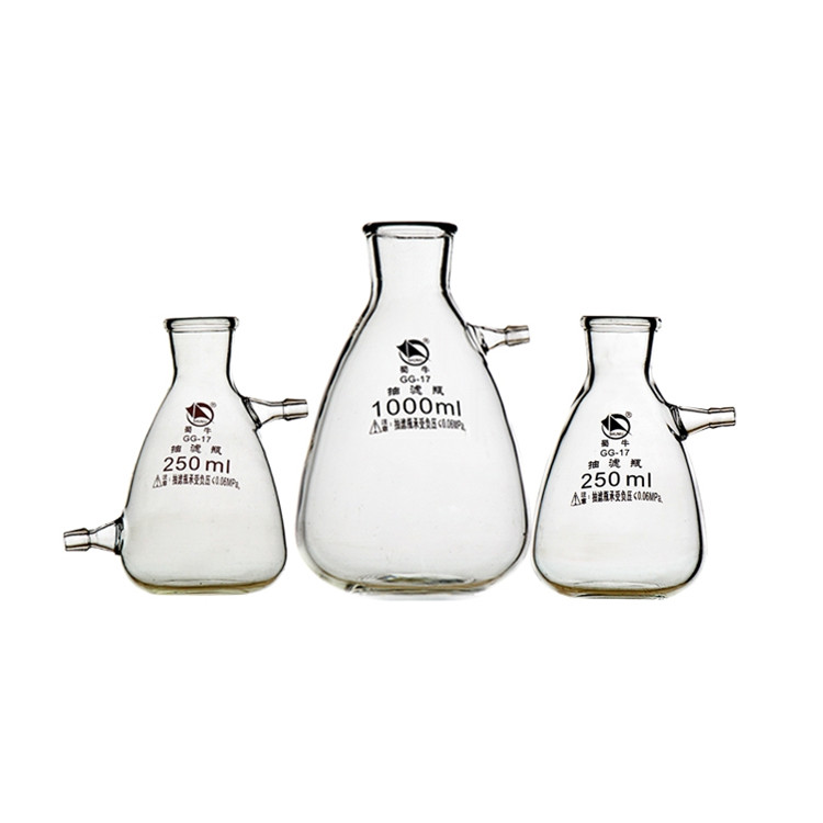 供应抽滤瓶 透明玻璃抽滤瓶 韦斯 具上嘴抽滤瓶 长期出售