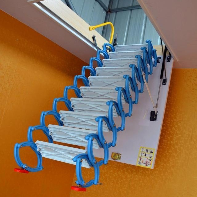 黄石室内阁楼楼梯 电动阁楼伸缩楼梯质量保证 唯佳电动伸缩楼梯厂家