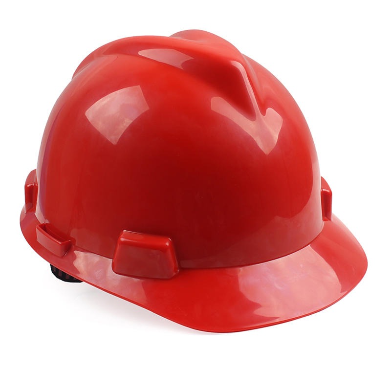 梅思安10146491红色ABS标准型安全帽ABS 帽壳一指键帽衬PVC吸汗带C型下颏带-红