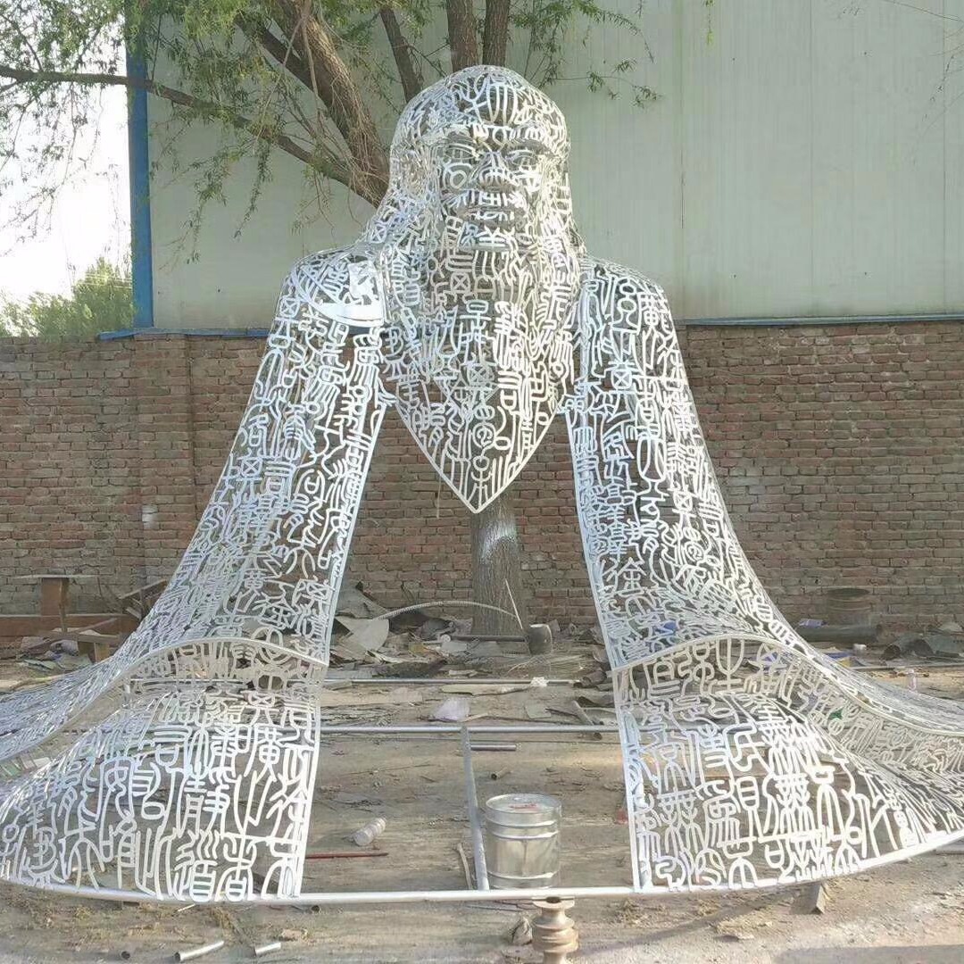 不锈钢镂空人物雕塑 高3.5米抽象人物雕塑定制 公园景区雕塑摆件