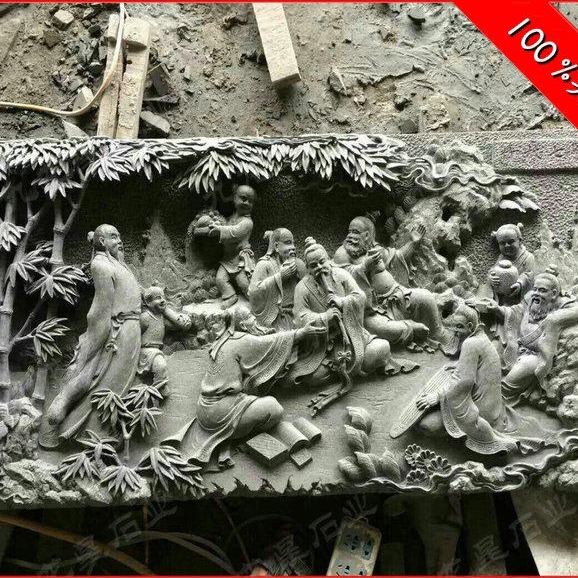 精致的青石浮雕 寺庙外墙浮雕定制 石材浮雕厂家 九龙星石业图片