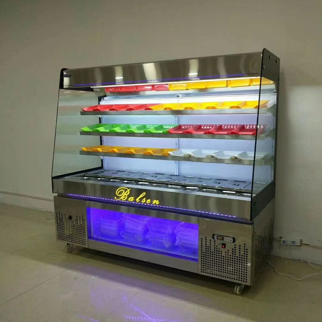 在郑州小火锅串串香菜品自选柜  带喷雾功能的风幕柜 未来雪冷柜-WLX-HGG-107