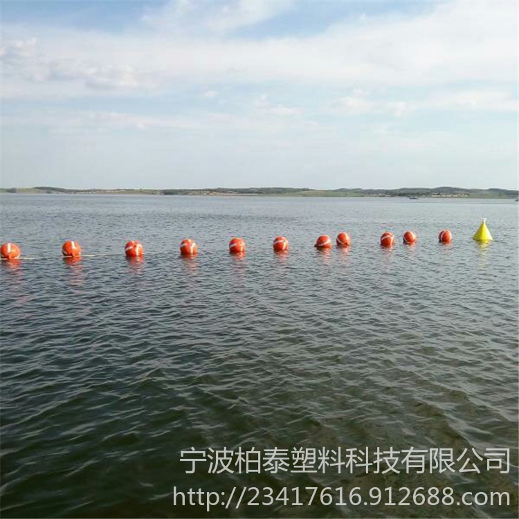 水源地拦船浮标 球体圆柱滚筒式警戒线 警示围栏浮筒图片