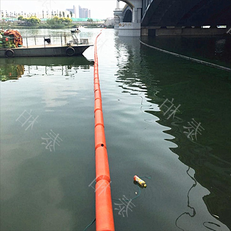 PE材质水面拦漂浮体 湖面漂浮垃圾阻挡浮筒供应