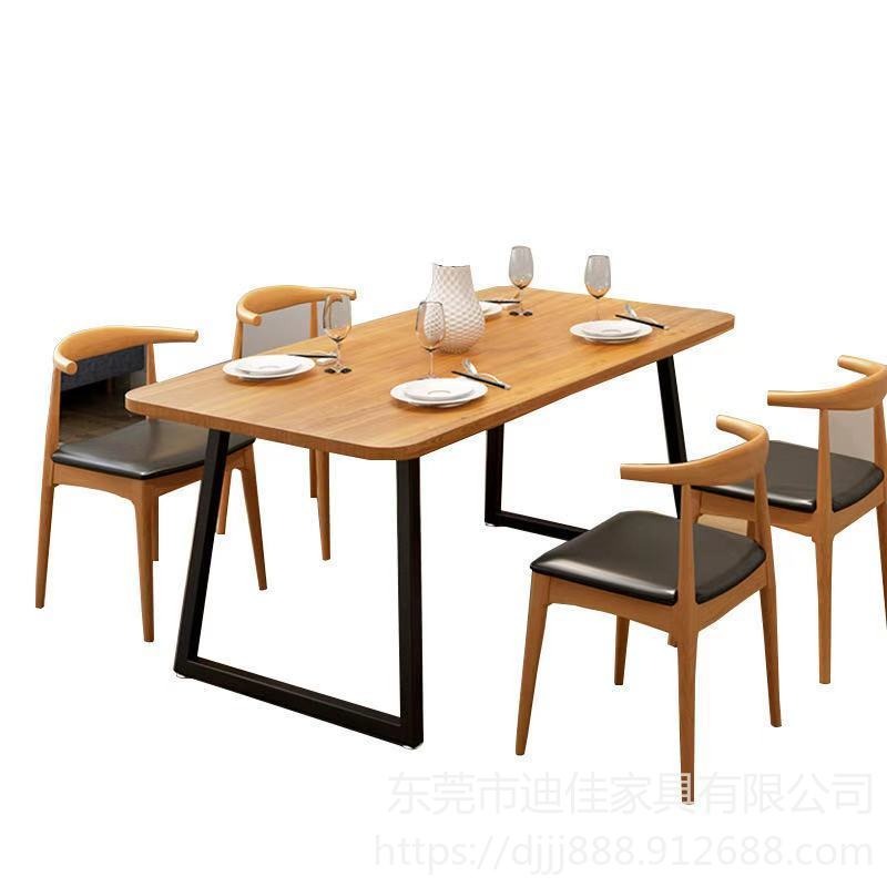 深圳时尚简洁北欧实木餐桌 中餐厅北欧餐桌 长方形实木餐桌  可印品牌LOGO