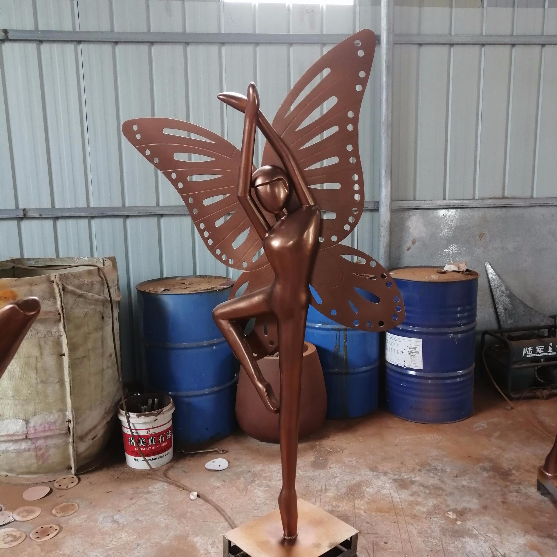 恒大地产专用锻铜舞蹈天使雕塑 抽象人物锻铜雕塑小品 唐韵园林图片
