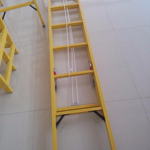 电力专用玻璃钢绝缘梯 玻璃钢伸缩升降梯 爬梯 单梯 人字梯图片