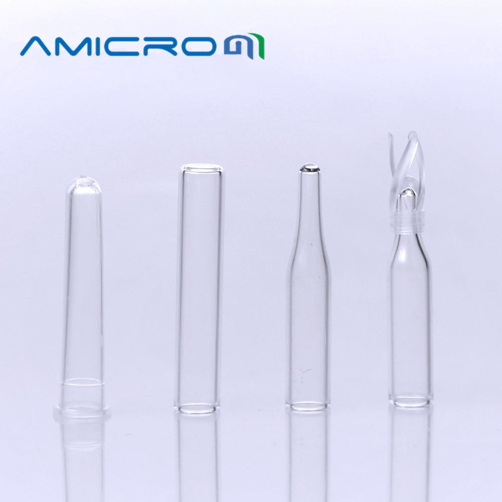 Amicrom 8-425尖底平底内衬管2ml玻璃微量内插管 平底 5x31.5mm 100只 B-2ML-N1001图片