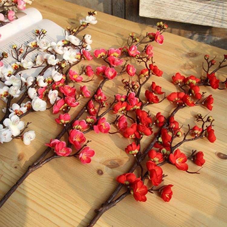 梅花仿真花  腊梅假花装饰   塑料花树枝图片