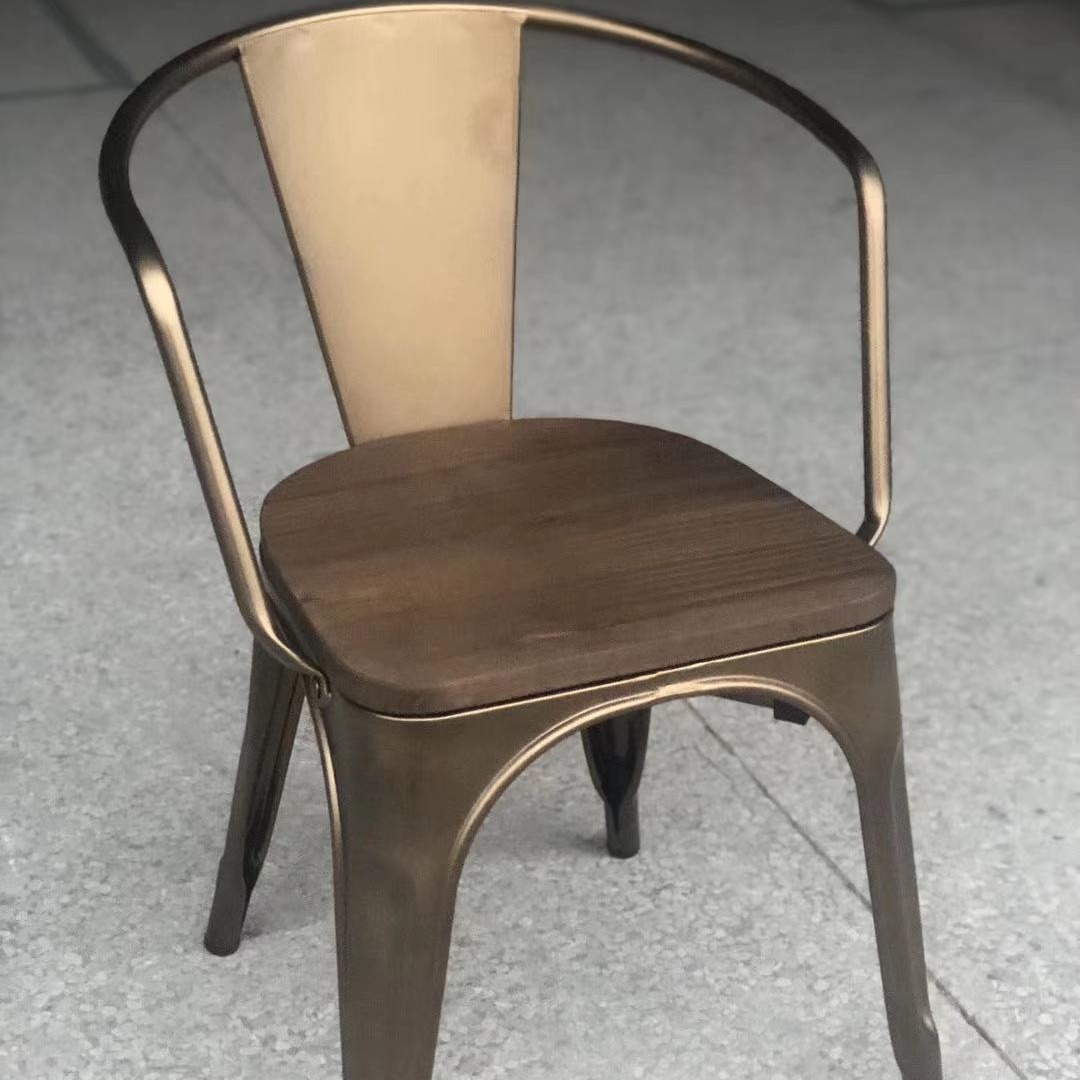 工业风铁艺餐桌椅 铁餐桌 铁餐椅 喷涂电镀金属餐桌椅   佛山金属桌椅 仿木桌椅 铝合金桌椅