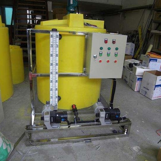 300升黄色圆形搅拌桶定制 水处理专用平底药箱加厚耐酸碱200升药剂桶