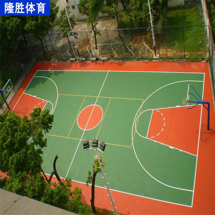 环保硅PU篮球场 水性硅PU篮球场厂家 隆胜体育 承接硅PU篮球场地工程