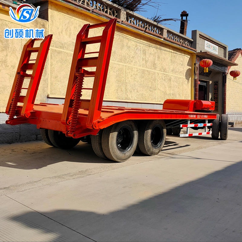 创硕 牵引式平板车 60挖机专用拖车 CSPC工厂平板拖车