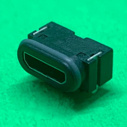 90度二脚DIp 插件式MICRO 5PIN 防水型母座 针贴板SMT 耐温黑胶