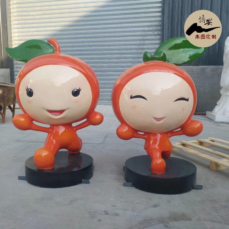 玻璃钢卡通人物雕塑 定制吉祥物雕塑 卡通西红柿雕塑 迎宾雕塑 佰盛
