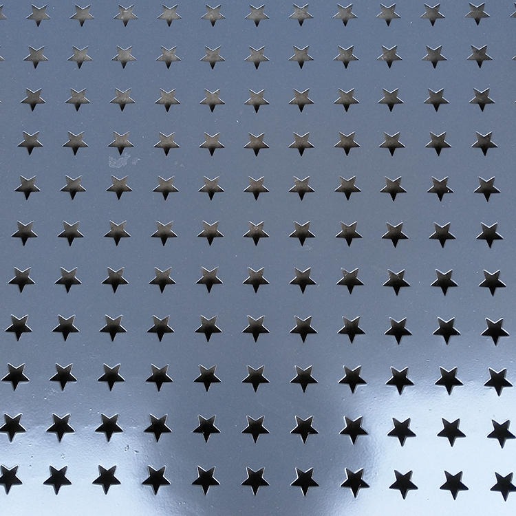 欧腾五角星孔穿孔板 钢板冲孔 外墙喷漆铝板网 天花板洞洞板 氟碳漆冲孔铝单板 雕花镂空穿孔板
