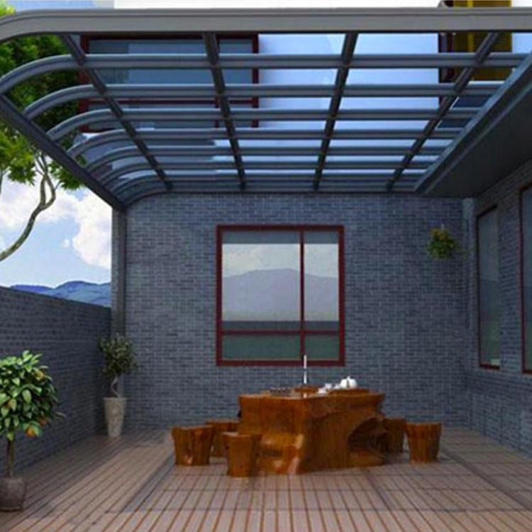 铝合金窗棚定制  PC耐力板雨棚   铝合金户外雨棚 铝合金遮阳雨棚  阳光板露台防紫外线