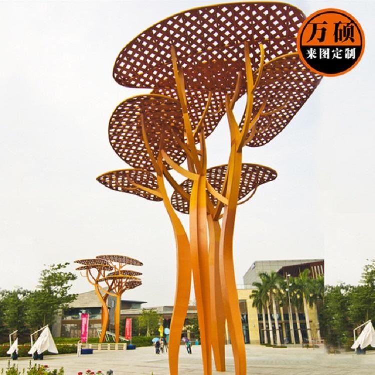 户外大型不锈钢地标建筑雕塑 广场景区生命之树雕塑景观装饰 万硕