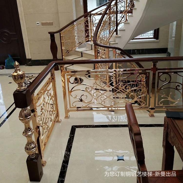韩城酒店全铜楼梯扶手厂家进行合作图片