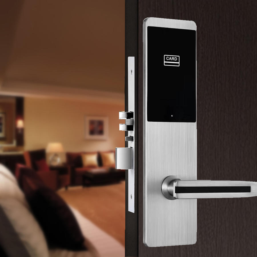 酒店门锁磁卡 感应锁宾馆刷卡锁 民宿电子门锁 公寓智能IC卡锁图片