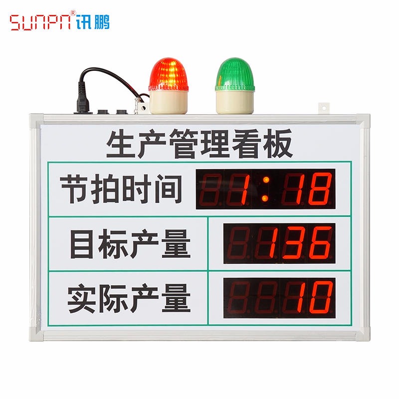 SUNPN讯鹏厂家定制 车间生产管理看板 电子看板显示屏 产量节拍计数器