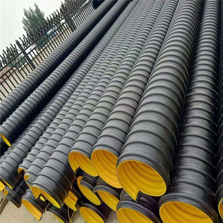 天津dn600PE钢带增强波纹管 大口径PE钢带管 聚乙烯钢带排污管