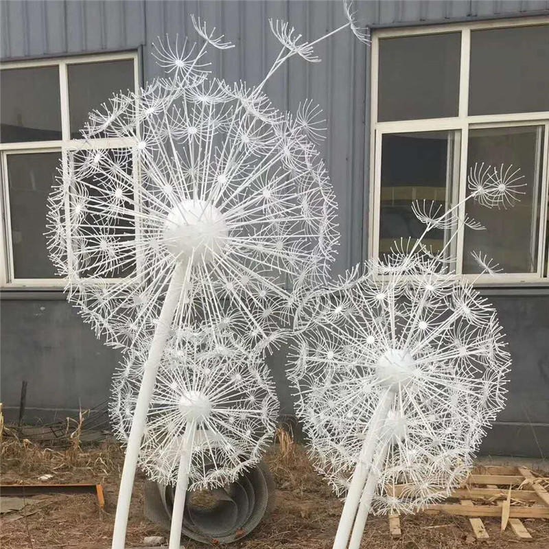 不锈钢蒲公英雕塑 不锈钢植物雕塑 抽象植物不锈钢雕塑施工厂家 唐韵园林