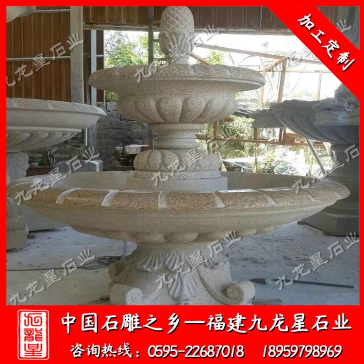 现代景观石雕水钵 景观喷泉雕塑 欧式水钵厂家 九龙星石业