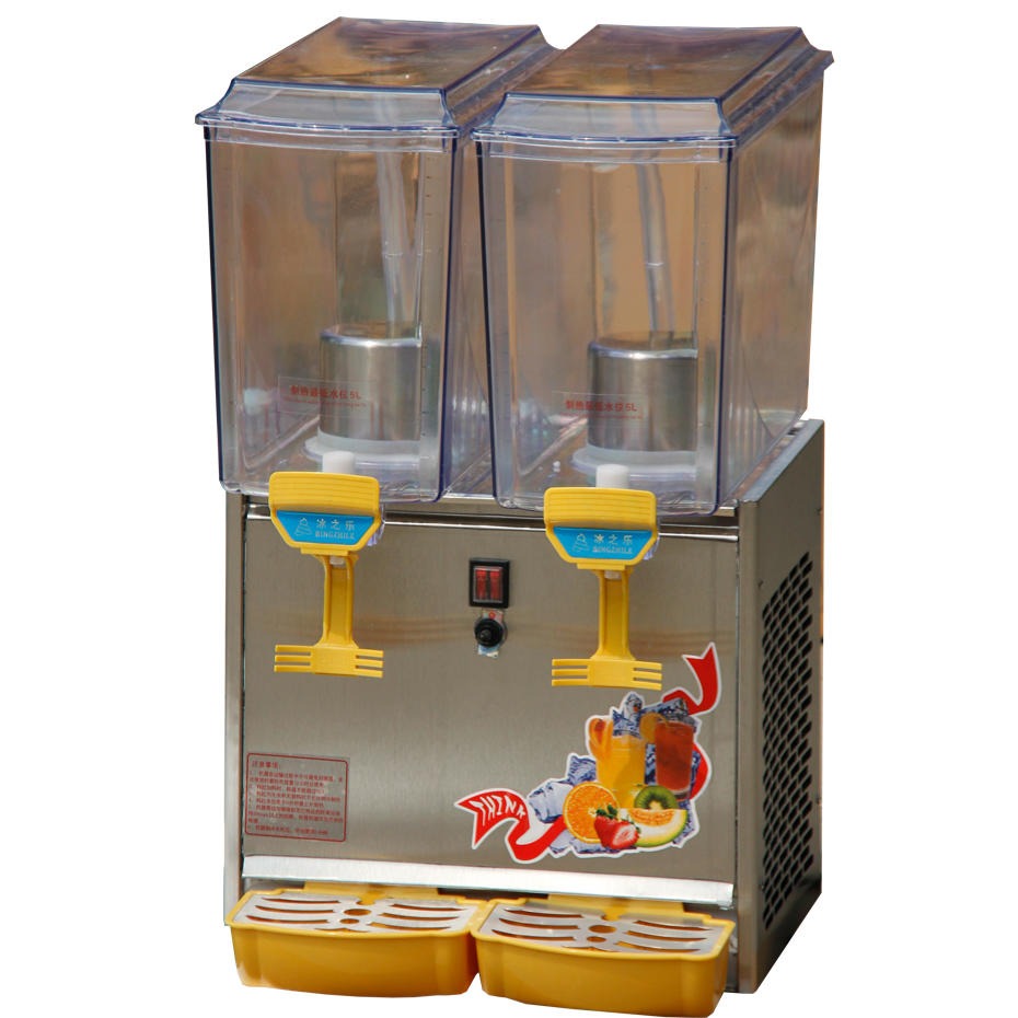 冰之乐冷热双缸果汁机饮料机多种颜色 蓝色/黄色/紫色随意选 厂家直销  货到付款