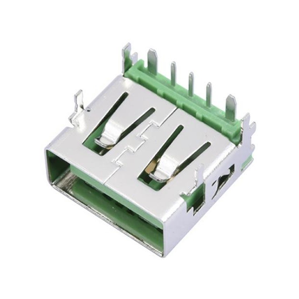 A母USB 5A大电流绿色OPPO快充 USB4.0母座5Pin闪充连接器 四脚插板图片