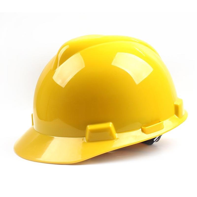 梅思安10146459标准型PE黄色安全帽一指键帽衬针织布吸汗带D型下颌带2019